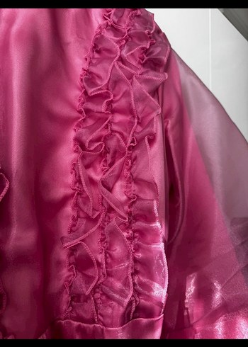 Pembe Uzun Kollu Salaş Kadın Abiye - Görsel 3