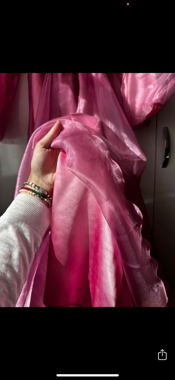 Pembe Uzun Kollu Salaş Kadın Abiye - Görsel 5