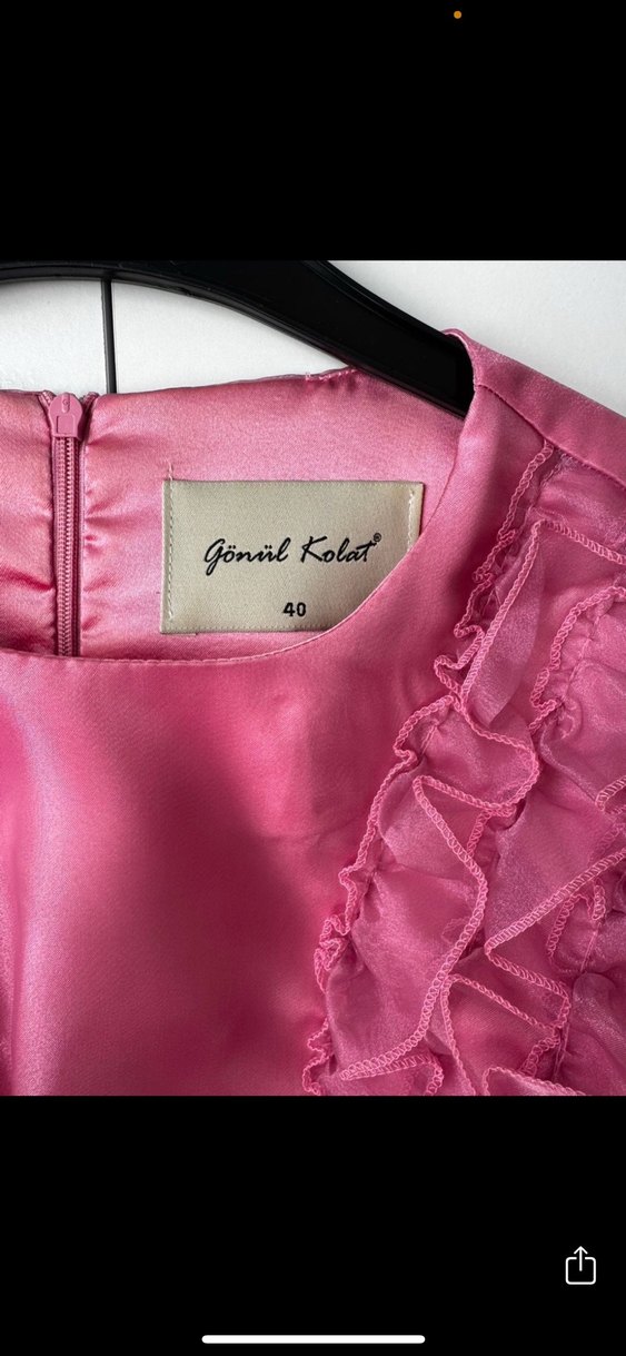 Pembe Uzun Kollu Salaş Kadın Abiye - Görsel 2