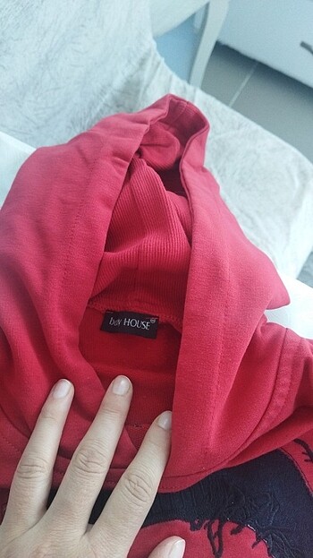 9 Yaş Beden Kırmızı renk unisex sweatshirt 