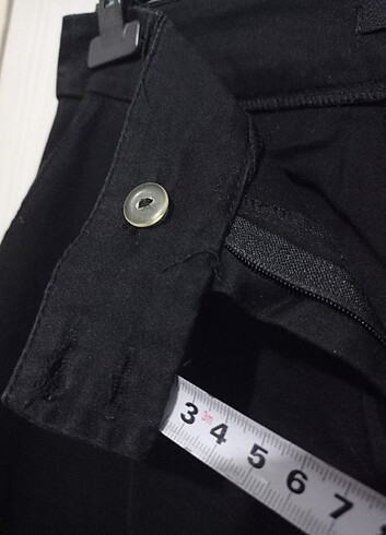 40 Beden siyah Renk Jean Görünümlü Siyah Kumaş Pantolon