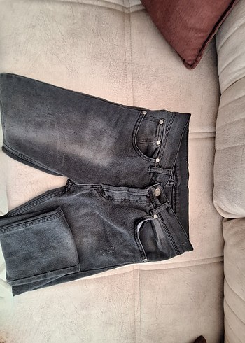 Erkek Gri Mavi Regular Fit Denim Jean - Görsel 3