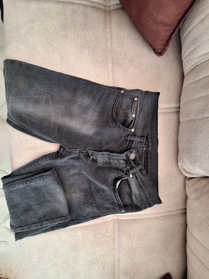 Erkek Gri Mavi Regular Fit Denim Jean - Görsel 3