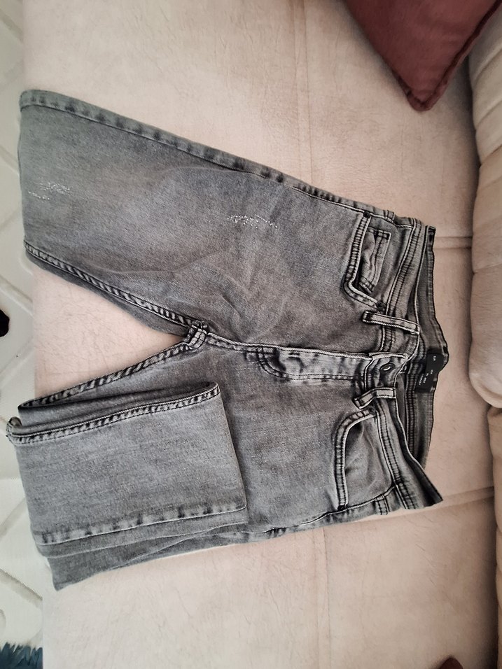 Erkek Gri Mavi Regular Fit Denim Jean - Görsel 2