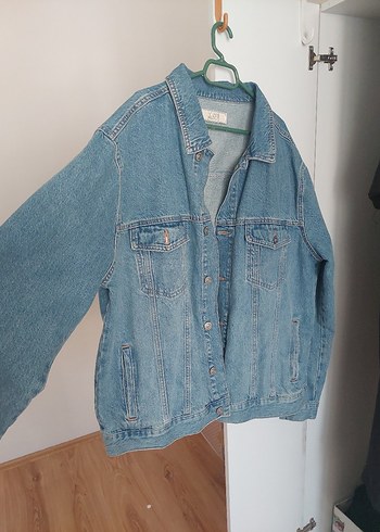 Düğmeli Mavi Kadın Denim Ceket
