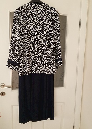 Uzun lacivert Kadın Takım Elbise - Görsel 7