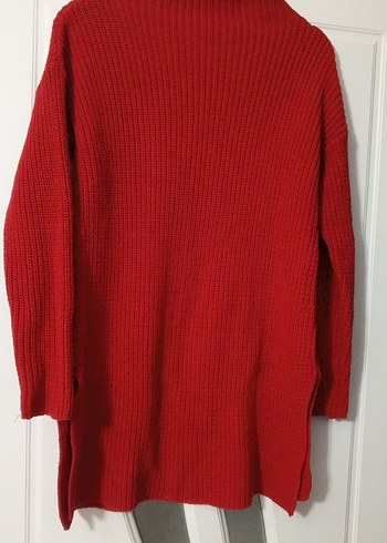 Kadın Kırmızı Triko Uzun Kollu Kazak - Görsel 6