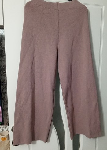 Gri Bej Örgü Kadın Midi Kumaş Pantolon - Görsel 3