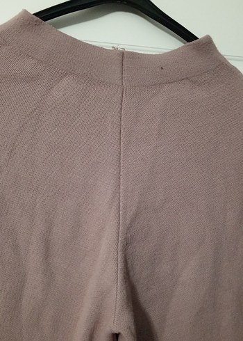 Gri Bej Örgü Kadın Midi Kumaş Pantolon - Görsel 2