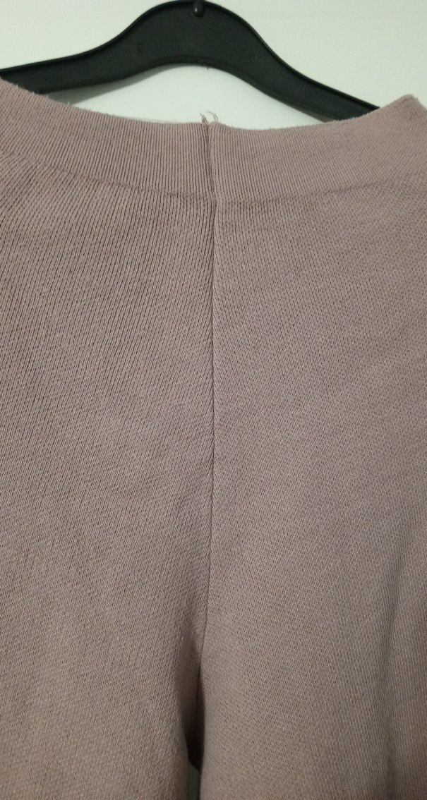 Gri Bej Örgü Kadın Midi Kumaş Pantolon - Görsel 4