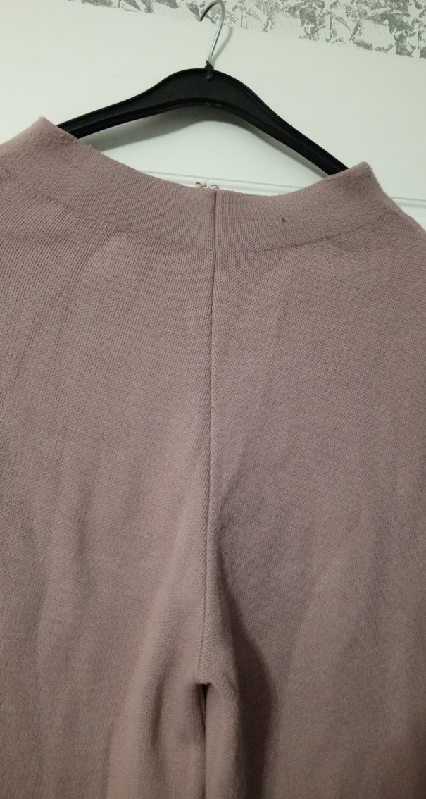 Gri Bej Örgü Kadın Midi Kumaş Pantolon - Görsel 2