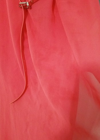 kız çocuk  Kırmızı Uzun Drapeli Elbise - Görsel 8