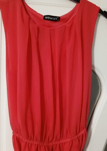 kız çocuk  Kırmızı Uzun Drapeli Elbise - Görsel 3