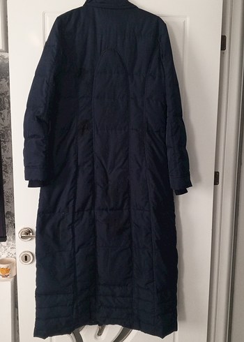 Kadın Lacivert Uzun Kışlık Fermuarlı Mont - Görsel 11