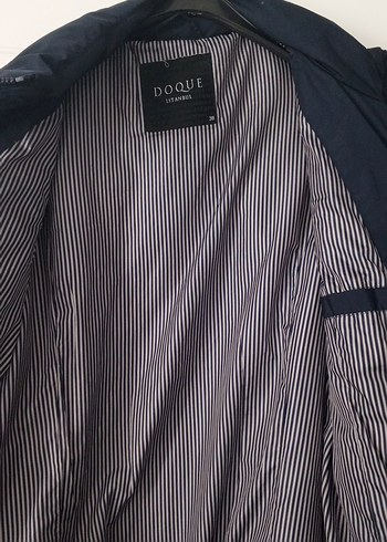 Kadın Lacivert Uzun Kışlık Fermuarlı Mont - Görsel 4