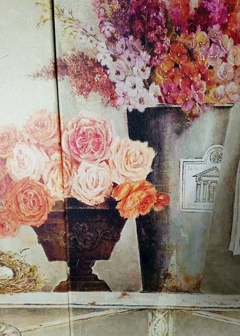 Beyaz Çiçekli Dekoratif kanvas tablo - Görsel 5