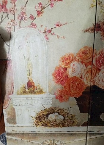 Beyaz Çiçekli Dekoratif kanvas tablo - Görsel 4