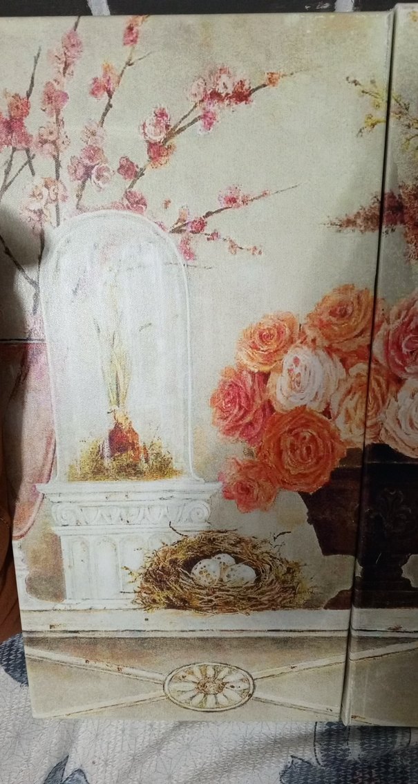 Beyaz Çiçekli Dekoratif kanvas tablo - Görsel 4