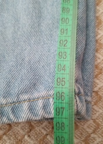 Düğmeli Renk Bloklu Mavi Kadın Jean - Görsel 10