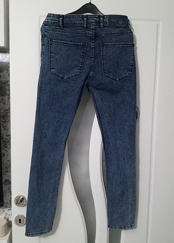 Düğmeli Mavi bayan Kot Pantolon - Görsel 9