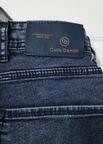 Düğmeli Mavi bayan Kot Pantolon - Görsel 10