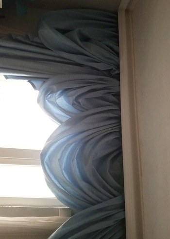 Parlak Mavi Tie-Dye Modern Perde - Görsel 4