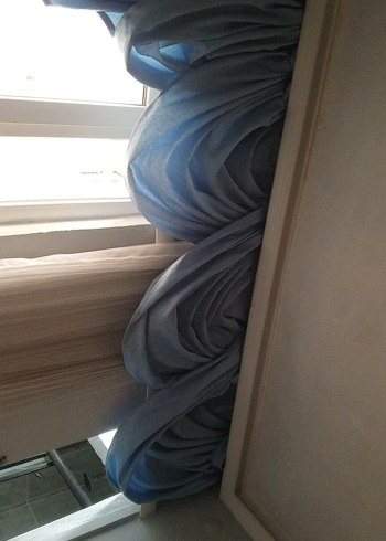 Parlak Mavi Tie-Dye Modern Perde - Görsel 6