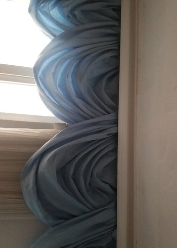 Parlak Mavi Tie-Dye Modern Perde - Görsel 3