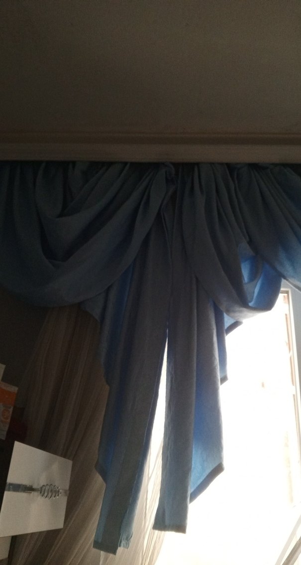 Parlak Mavi Tie-Dye Modern Perde - Görsel 5