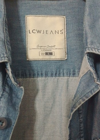 LC Waikiki Düğmeli Batik Desenli Uzun Kollu Denim Gömlek