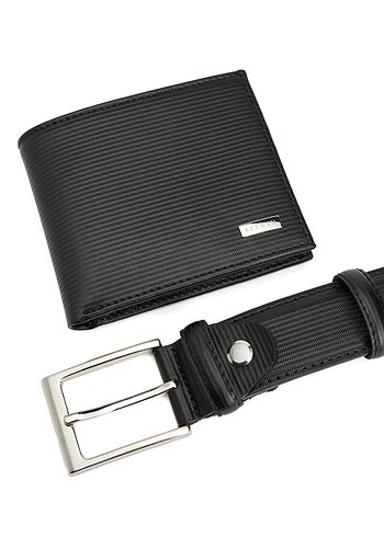 BEYMEN Siyah Yılan Desenli Erkek Cüzdan Seti - Görsel 3