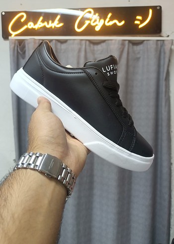 Lufian Lufin Siyah Deri Sneaker