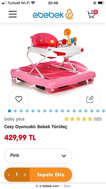 Yürüteç / pembe bebek yürüteç