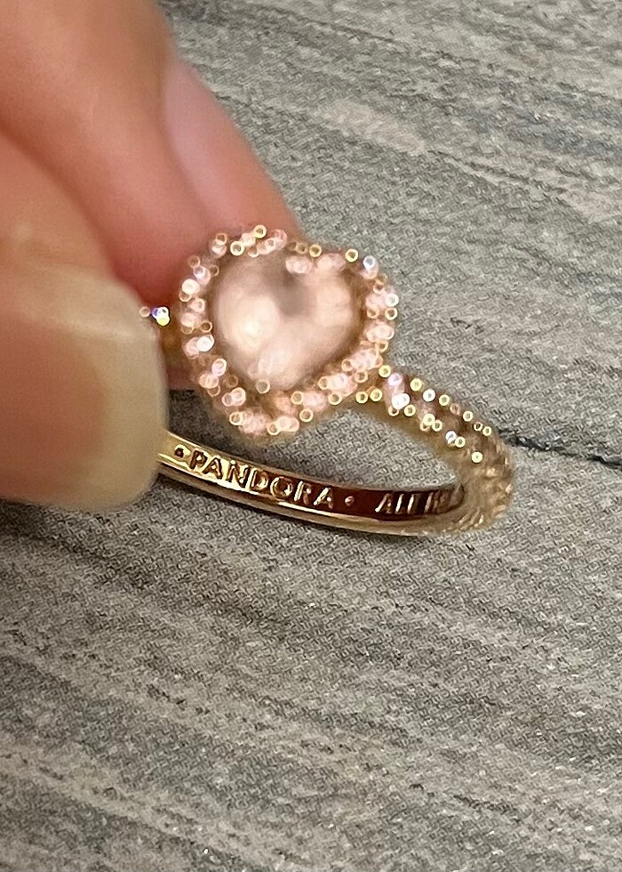 ORİJİNAL PANDORA PEMBE KALPLİ YÜZÜK - Görsel 3