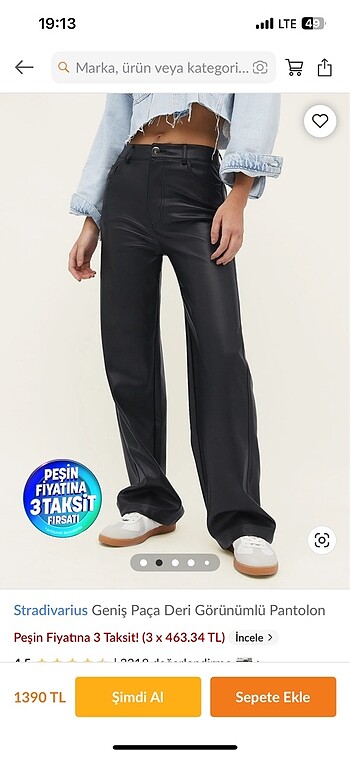 Stradivarius deri pantolon