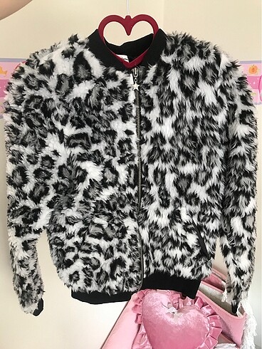 leopar peluş ceket