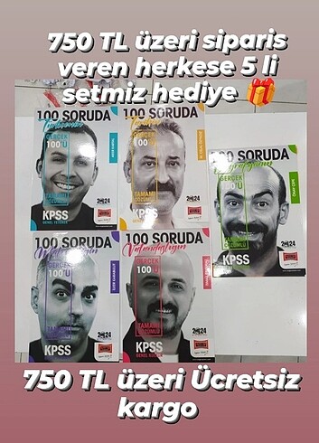 750 TL ve üzeri siparişlerinizde 5li setmiz hediye 