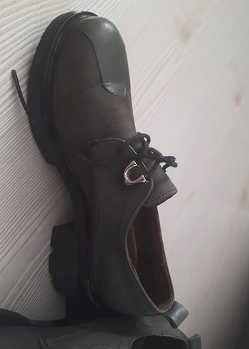 Diğer Haki Bağcıklı Kadın Klasik Ayakkabı