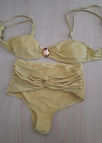 Diğer Gold Strappy Mini Bikini Kadınlar İçin