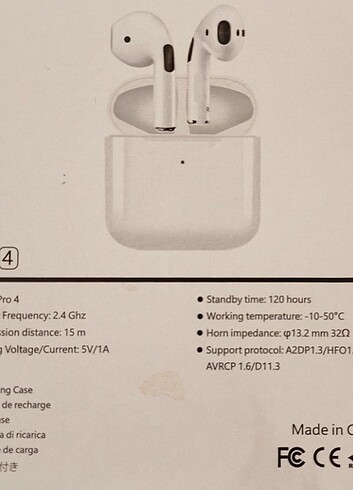 Air pro 4 tws Bluetooth kulaklık sıfır