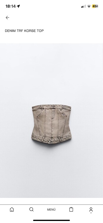 Yeni etiketli zara denim korse top