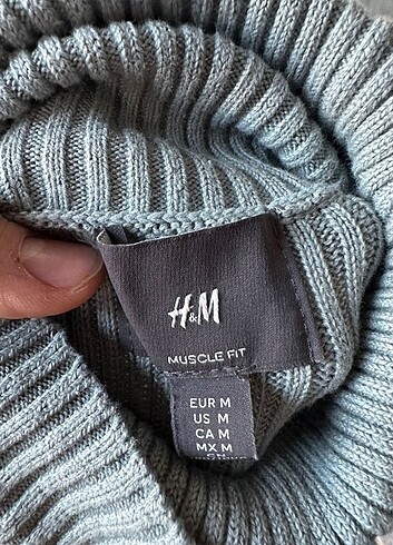 m Beden turkuaz Renk H&M balıkçı yaka kazak m beden