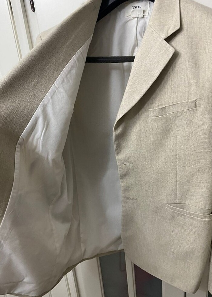 Zara Keten Blazer Ceket 48/6  - Görsel 5