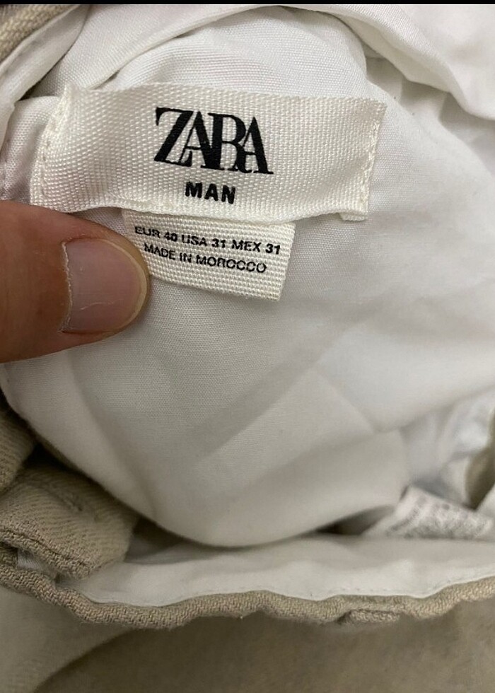 Zara Pileli Keten Havuç Kesim Pantolon  - Görsel 4