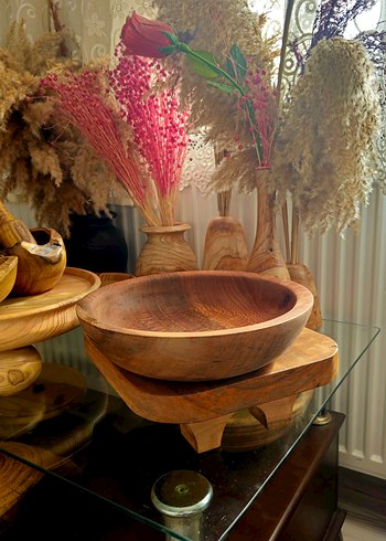 Koyu Kahverengi Ahşap Kase - Görsel 2