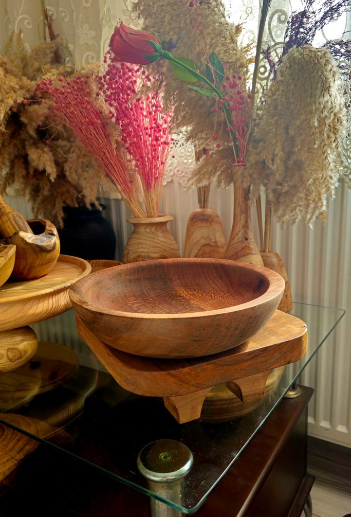 Koyu Kahverengi Ahşap Kase - Görsel 2