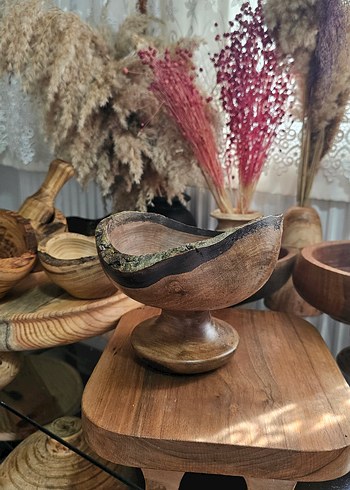 Koyu Kahverengi Ahşap ayaklı sununluk - Görsel 2