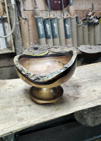 Koyu Kahverengi Ahşap ayaklı sununluk - Görsel 7