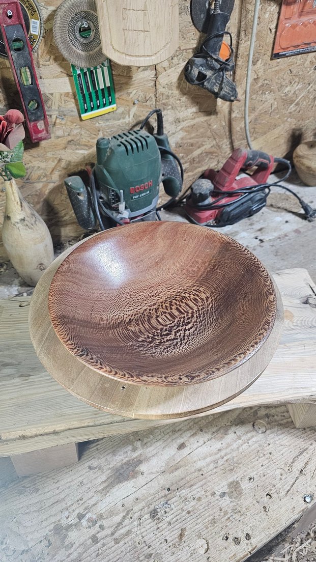 Parlak Kahverengi Ahşap Tabak kase - Görsel 3