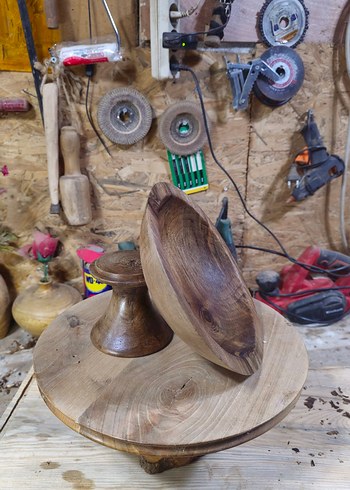 Koyu Kahverengi Ahşap ayaklı sunumluk - Görsel 10